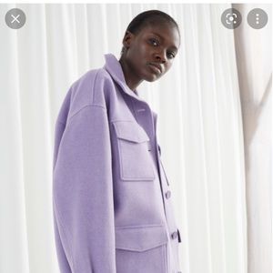 EUC & Other Stories Oversized Wool Blend Utility Jacket - Lavender - Stockholm